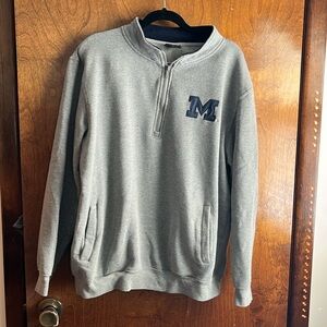 Men’s quarter zip grey sweatshirt, size large